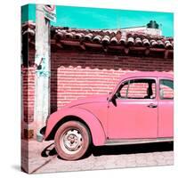 ¡Viva Mexico! Square Collection - Pink VW Beetle Car-Philippe Hugonnard-Stretched Canvas