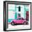 ¡Viva Mexico! Square Collection - Pink VW Beetle in San Cristobal-Philippe Hugonnard-Framed Photographic Print