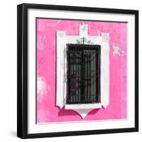 ¡Viva Mexico! Square Collection - Pink Wall & Black Window-Philippe Hugonnard-Framed Photographic Print