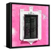 ¡Viva Mexico! Square Collection - Pink Wall & Black Window-Philippe Hugonnard-Framed Stretched Canvas