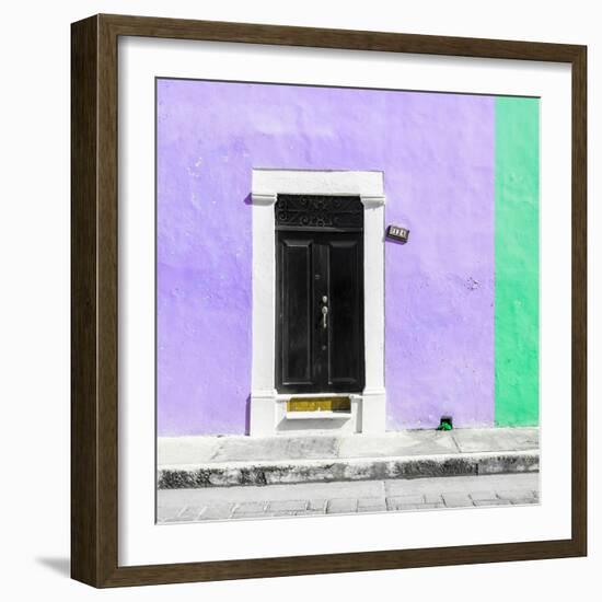 ¡Viva Mexico! Square Collection - Purple and Coral Green Facade - Campeche-Philippe Hugonnard-Framed Photographic Print