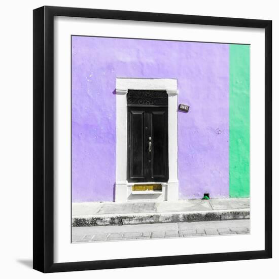 ¡Viva Mexico! Square Collection - Purple and Coral Green Facade - Campeche-Philippe Hugonnard-Framed Photographic Print