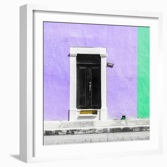 ¡Viva Mexico! Square Collection - Purple and Coral Green Facade - Campeche-Philippe Hugonnard-Framed Photographic Print