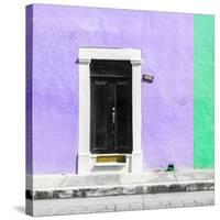 ¡Viva Mexico! Square Collection - Purple and Coral Green Facade - Campeche-Philippe Hugonnard-Stretched Canvas