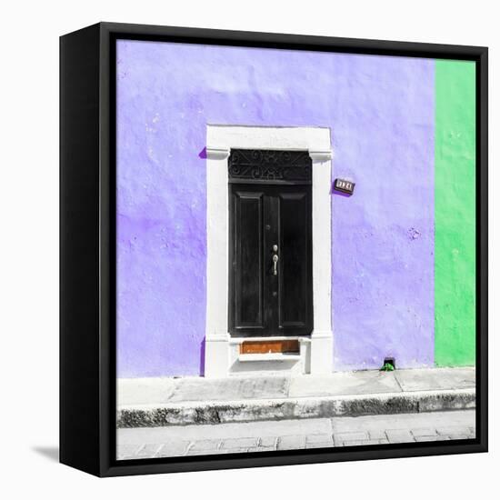 ¡Viva Mexico! Square Collection - Purple and Green Facade - Campeche-Philippe Hugonnard-Framed Stretched Canvas