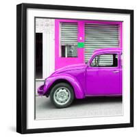 ¡Viva Mexico! Square Collection - Purple VW Beetle and Deep Pink Facade-Philippe Hugonnard-Framed Photographic Print