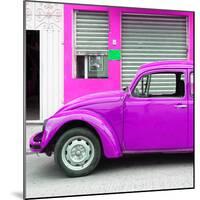 ¡Viva Mexico! Square Collection - Purple VW Beetle and Deep Pink Facade-Philippe Hugonnard-Mounted Photographic Print