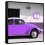 ¡Viva Mexico! Square Collection - Purple VW Beetle Car & Peace Symbol-Philippe Hugonnard-Framed Stretched Canvas