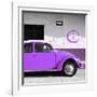 ¡Viva Mexico! Square Collection - Purple VW Beetle Car & Peace Symbol-Philippe Hugonnard-Framed Photographic Print