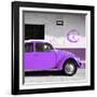 ¡Viva Mexico! Square Collection - Purple VW Beetle Car & Peace Symbol-Philippe Hugonnard-Framed Photographic Print