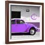 ¡Viva Mexico! Square Collection - Purple VW Beetle Car & Peace Symbol-Philippe Hugonnard-Framed Photographic Print