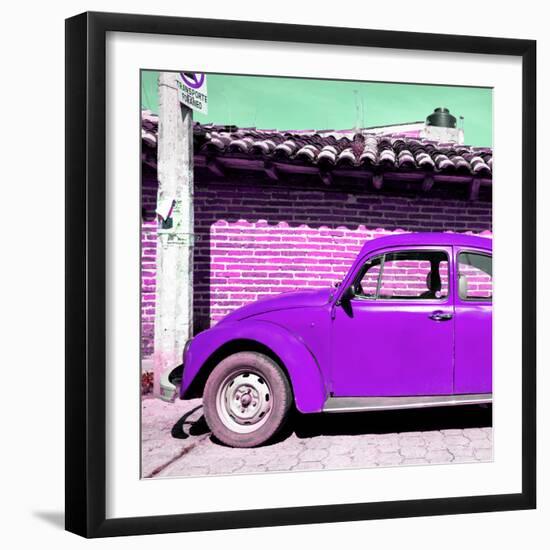 ¡Viva Mexico! Square Collection - Purple VW Beetle Car-Philippe Hugonnard-Framed Photographic Print