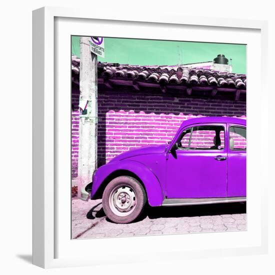 ¡Viva Mexico! Square Collection - Purple VW Beetle Car-Philippe Hugonnard-Framed Photographic Print