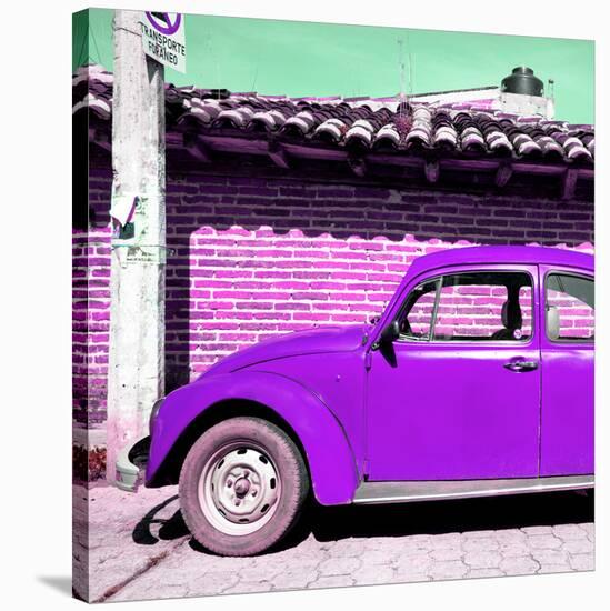 ¡Viva Mexico! Square Collection - Purple VW Beetle Car-Philippe Hugonnard-Stretched Canvas