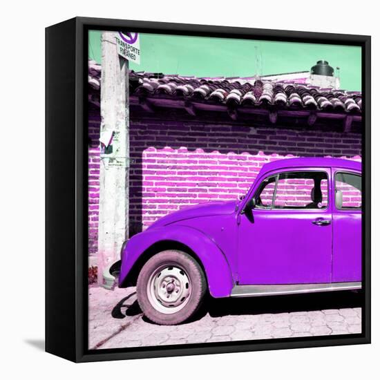 ¡Viva Mexico! Square Collection - Purple VW Beetle Car-Philippe Hugonnard-Framed Stretched Canvas