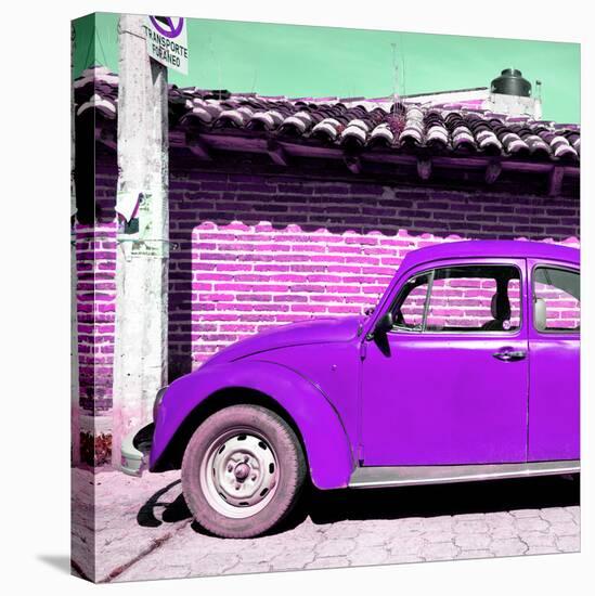 ¡Viva Mexico! Square Collection - Purple VW Beetle Car-Philippe Hugonnard-Stretched Canvas