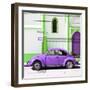 ¡Viva Mexico! Square Collection - Purple VW Beetle in San Cristobal-Philippe Hugonnard-Framed Photographic Print