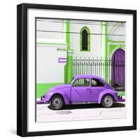 ¡Viva Mexico! Square Collection - Purple VW Beetle in San Cristobal-Philippe Hugonnard-Framed Photographic Print