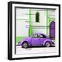 ¡Viva Mexico! Square Collection - Purple VW Beetle in San Cristobal-Philippe Hugonnard-Framed Photographic Print