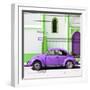 ¡Viva Mexico! Square Collection - Purple VW Beetle in San Cristobal-Philippe Hugonnard-Framed Photographic Print