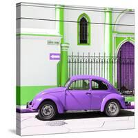 ¡Viva Mexico! Square Collection - Purple VW Beetle in San Cristobal-Philippe Hugonnard-Stretched Canvas