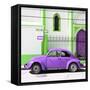 ¡Viva Mexico! Square Collection - Purple VW Beetle in San Cristobal-Philippe Hugonnard-Framed Stretched Canvas