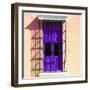 ¡Viva Mexico! Square Collection - Purple Window in Campeche-Philippe Hugonnard-Framed Photographic Print