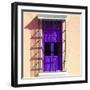 ¡Viva Mexico! Square Collection - Purple Window in Campeche-Philippe Hugonnard-Framed Photographic Print