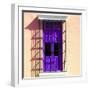 ¡Viva Mexico! Square Collection - Purple Window in Campeche-Philippe Hugonnard-Framed Photographic Print