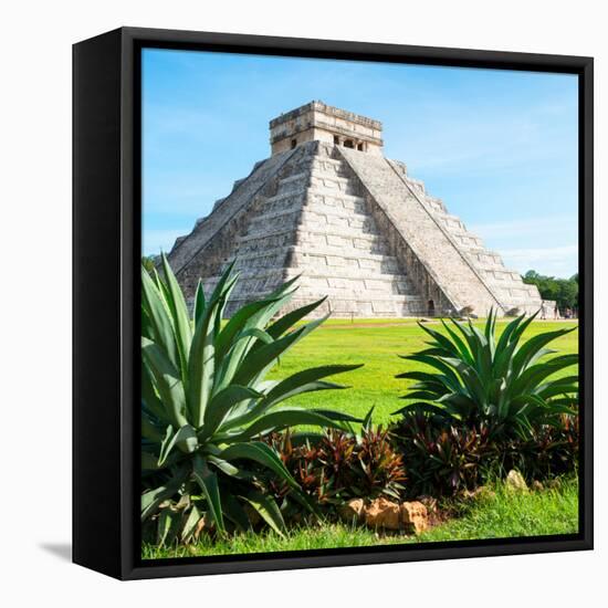 ¡Viva Mexico! Square Collection - Pyramid Chichen Itza IV-Philippe Hugonnard-Framed Stretched Canvas