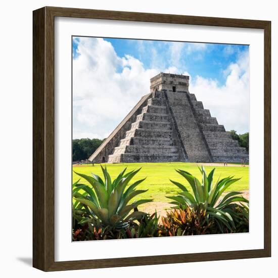 ¡Viva Mexico! Square Collection - Pyramid Chichen Itza VIII-Philippe Hugonnard-Framed Photographic Print