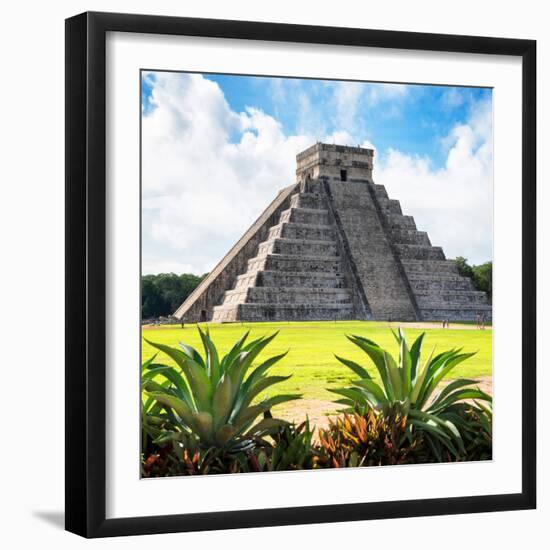 ¡Viva Mexico! Square Collection - Pyramid Chichen Itza VIII-Philippe Hugonnard-Framed Photographic Print