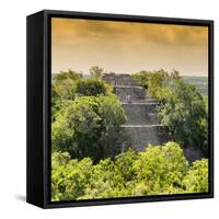 ¡Viva Mexico! Square Collection - Pyramid in Mayan City at Sunset of Calakmul-Philippe Hugonnard-Framed Stretched Canvas