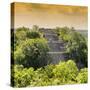 ¡Viva Mexico! Square Collection - Pyramid in Mayan City at Sunset of Calakmul-Philippe Hugonnard-Stretched Canvas