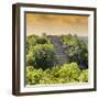 ¡Viva Mexico! Square Collection - Pyramid in Mayan City at Sunset of Calakmul-Philippe Hugonnard-Framed Photographic Print