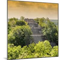 ¡Viva Mexico! Square Collection - Pyramid in Mayan City at Sunset of Calakmul-Philippe Hugonnard-Mounted Photographic Print