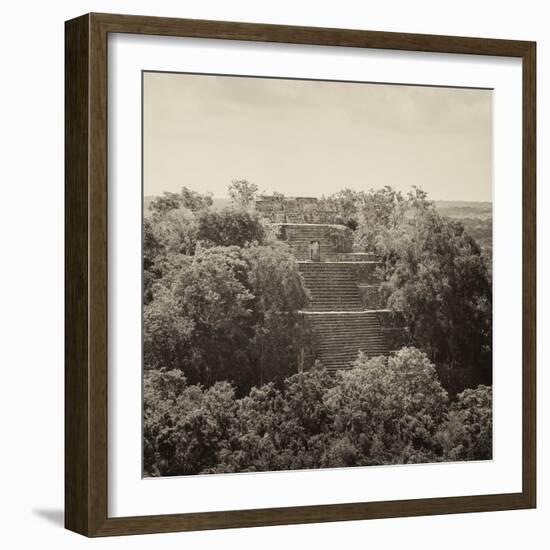 ¡Viva Mexico! Square Collection - Pyramid in Mayan City of Calakmul II-Philippe Hugonnard-Framed Photographic Print