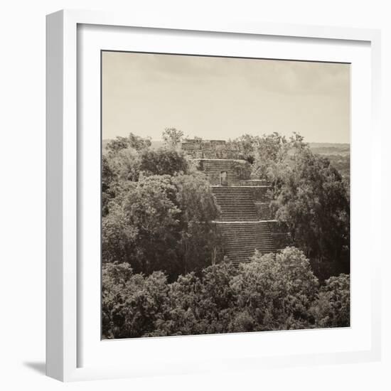 ¡Viva Mexico! Square Collection - Pyramid in Mayan City of Calakmul II-Philippe Hugonnard-Framed Photographic Print