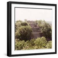 ¡Viva Mexico! Square Collection - Pyramid in Mayan City of Calakmul III-Philippe Hugonnard-Framed Photographic Print