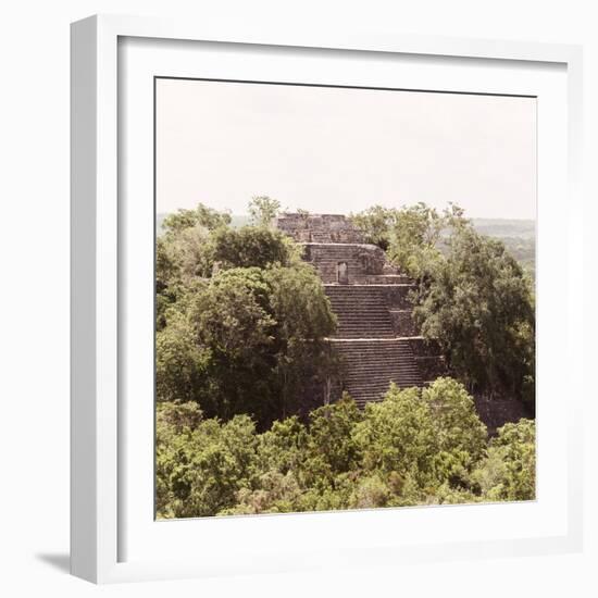 ¡Viva Mexico! Square Collection - Pyramid in Mayan City of Calakmul III-Philippe Hugonnard-Framed Photographic Print