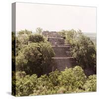 ¡Viva Mexico! Square Collection - Pyramid in Mayan City of Calakmul III-Philippe Hugonnard-Stretched Canvas