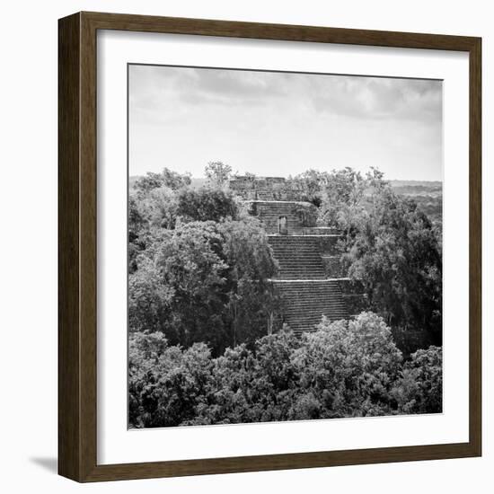 ¡Viva Mexico! Square Collection - Pyramid in Mayan City of Calakmul-Philippe Hugonnard-Framed Photographic Print