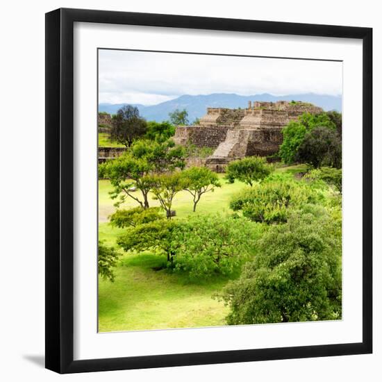 ¡Viva Mexico! Square Collection - Pyramid Maya of Monte Alban IV-Philippe Hugonnard-Framed Photographic Print