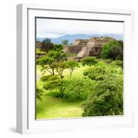 ¡Viva Mexico! Square Collection - Pyramid Maya of Monte Alban IV-Philippe Hugonnard-Framed Photographic Print