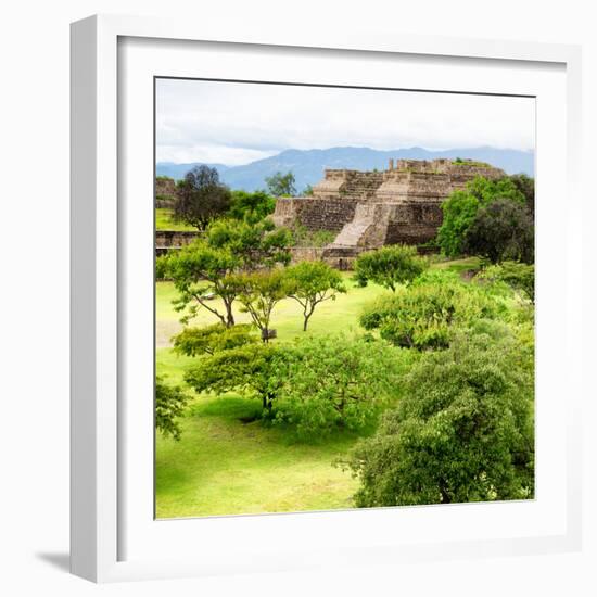 ¡Viva Mexico! Square Collection - Pyramid Maya of Monte Alban IV-Philippe Hugonnard-Framed Photographic Print