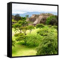 ¡Viva Mexico! Square Collection - Pyramid Maya of Monte Alban IV-Philippe Hugonnard-Framed Stretched Canvas