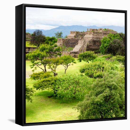 ¡Viva Mexico! Square Collection - Pyramid Maya of Monte Alban IV-Philippe Hugonnard-Framed Stretched Canvas