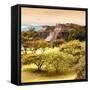 ¡Viva Mexico! Square Collection - Pyramid Maya of Monte Alban with Fall Colors II-Philippe Hugonnard-Framed Stretched Canvas