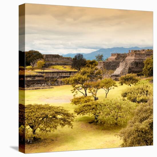 ¡Viva Mexico! Square Collection - Pyramid Maya of Monte Alban with Fall Colors III-Philippe Hugonnard-Stretched Canvas