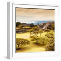 ¡Viva Mexico! Square Collection - Pyramid Maya of Monte Alban with Fall Colors III-Philippe Hugonnard-Framed Photographic Print